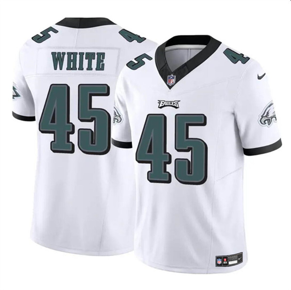 Youth Philadelphia Eagles #45 Devin White White 2024 F.U.S.E. Vapor Untouchable Limited Football Stitched Jersey