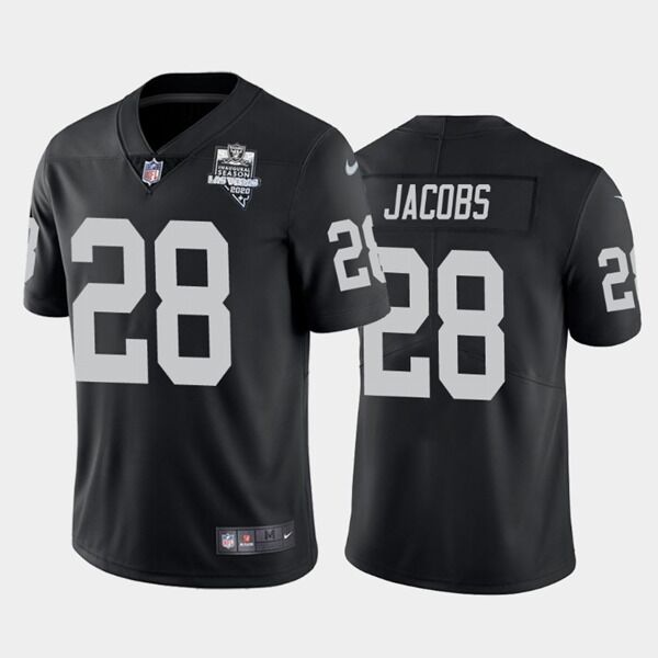 Youth Oakland Raiders Black #28 Josh Jacobs 2020 Inaugural Season Vapor Limited Stitched NFL Jersey