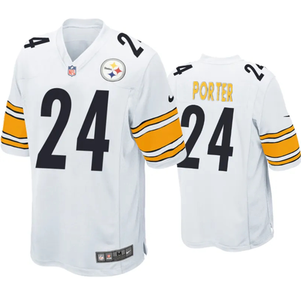 Youth Pittsburgh Steelers #24 Joey Porter Jr. White Stitched Game Jersey