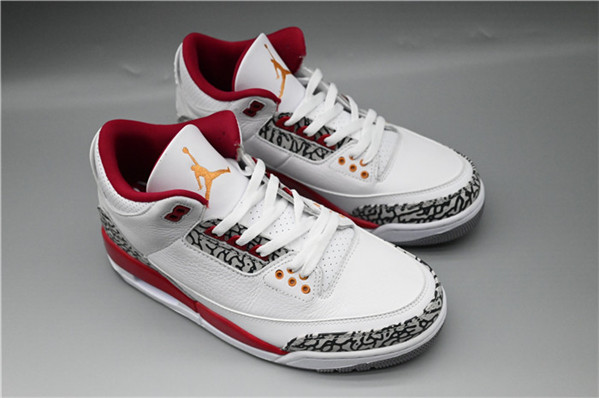 Men's Running Weapon Air Jordan 3 White/Red OG Shoes 058