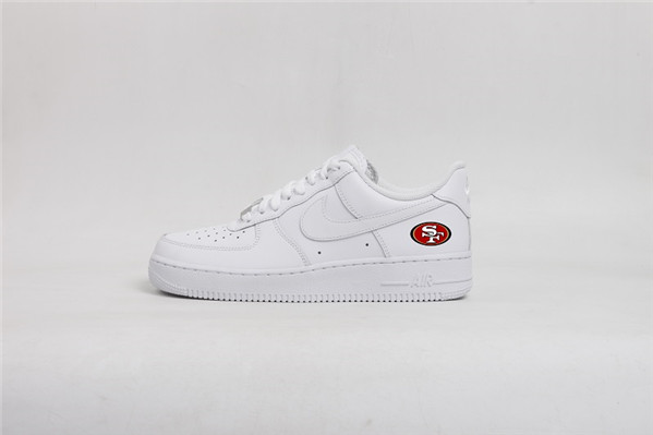 Women's San Francisco 49ers Air Force 1 Low White Shoes 001