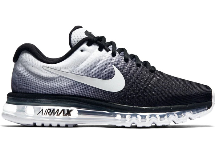 Men's Hot sale Running weapon Air Max 2017 Black White Shoes
