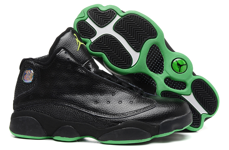 Running weapon Cheap Wholesale Nike Shoes Air Jordan 13 Retro Black/Dark Green