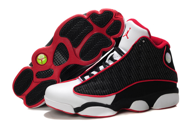 Running weapon Hot Sale Air Jordan 13 Men's Shoes Sports Black/White/Red