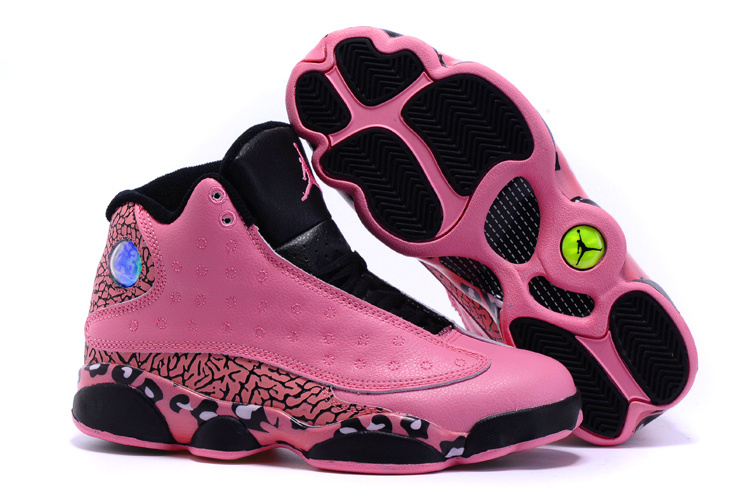 Running weapon Women Air Jordan 13 Pink/Black Shoes Retro Cheap