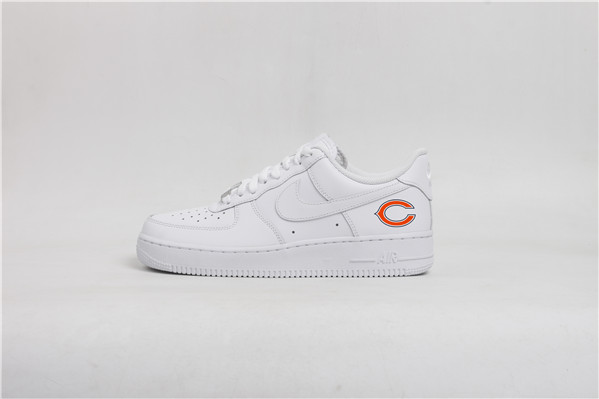 Women's Chicago Bears Air Force 1 White Shoes 001