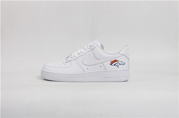 Women's Denver Broncos Air Force 1 White Shoes 001