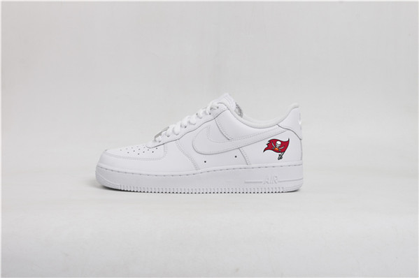Women's Tampa Bay Buccaneers Air Force 1 White Shoes 001