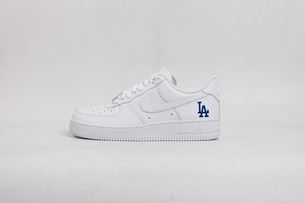 Women's Los Angeles Dodgers Air Force 1 White Shoes 002