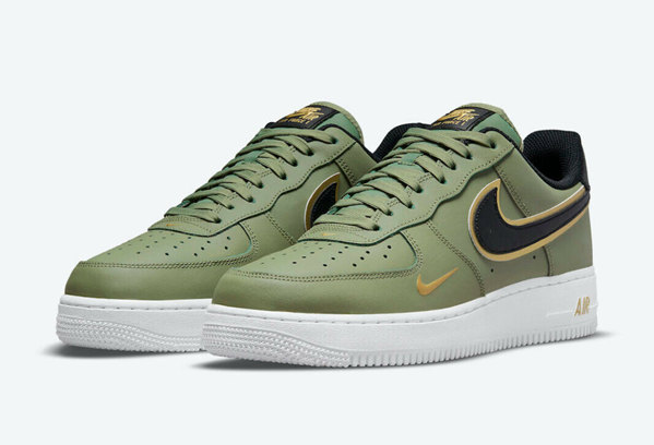 Men's Air Force 1 Low Olive Gold Shoes 132