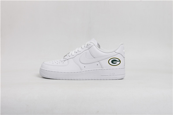 Men's Green Bay Packers Air Force 1 Low White Shoes 001