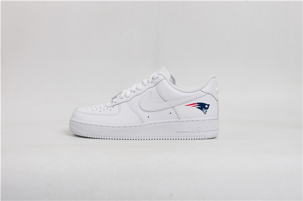 Women's New England Patriots Air Force 1 White Shoes 001