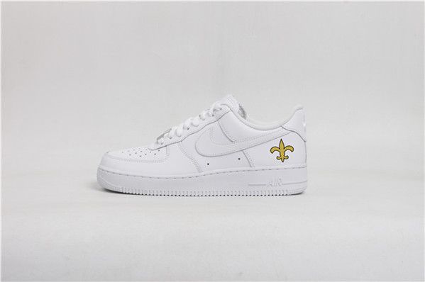 Men's New Orleans Saints Air Force 1 Low White Shoes 001