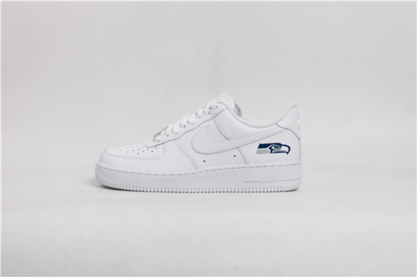 Women's Seattle Seahawks Air Force 1 White Shoes 001