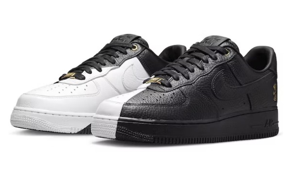 Men's Air Force 1 Low Black White Split 40th Anniversary Edition Shoes 137