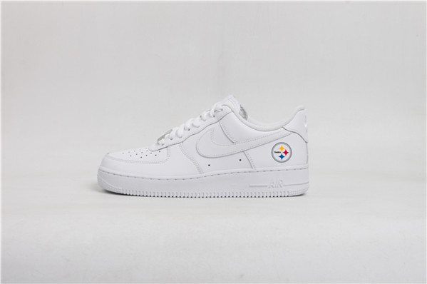 Women's Pittsburgh Steelers Air Force 1 White Shoes 001