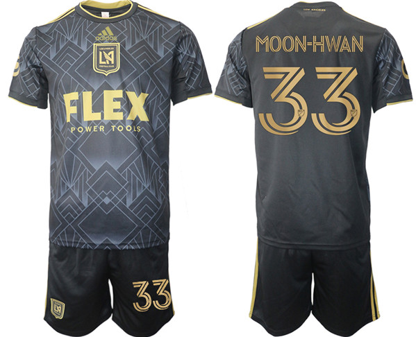 Men's Los Angeles Football Club #33 Moon-Hwan Black Soccer Jersey Suit
