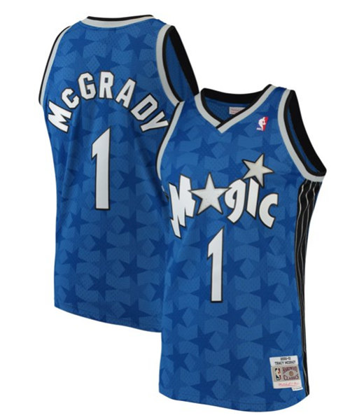 Men's Orlando Magic #1 Tracy McGrady Blue 2000-01 Stitched Jersey