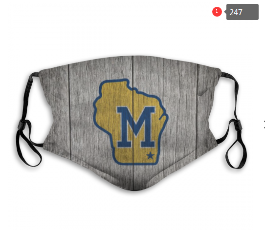 Milwaukee Brewers Face Mask 00247 Filter Pm2.5 (Pls Check Description For Details) Brewers Mask