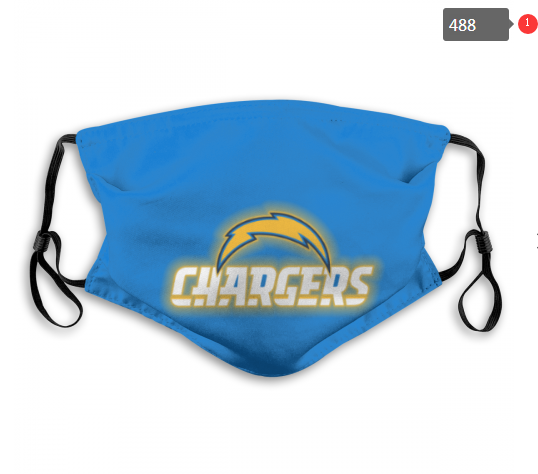 Chargers Sports Face Mask 00488 Filter Pm2.5 (Pls Check Description For Details)