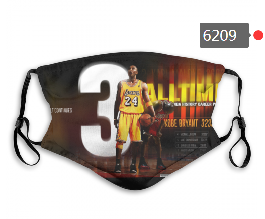 Lakers Kobe Bryant Face Mask 06209 Filter Pm2.5 (Pls check description for details) Lakers Face Mask