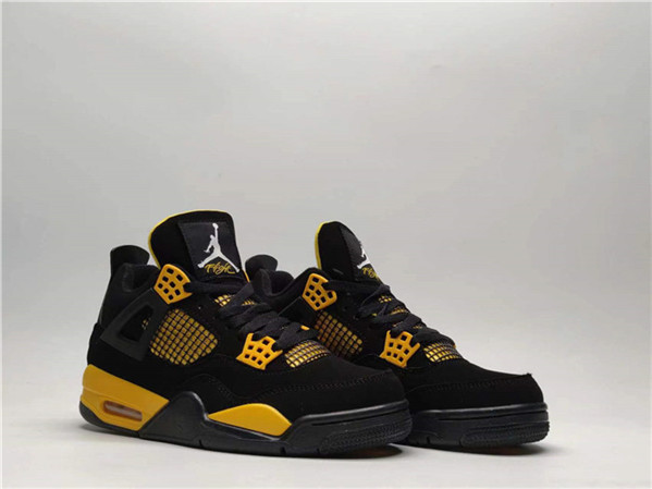 Men's Running weapon Air Jordan 4 Shoes Black/Yellow 139