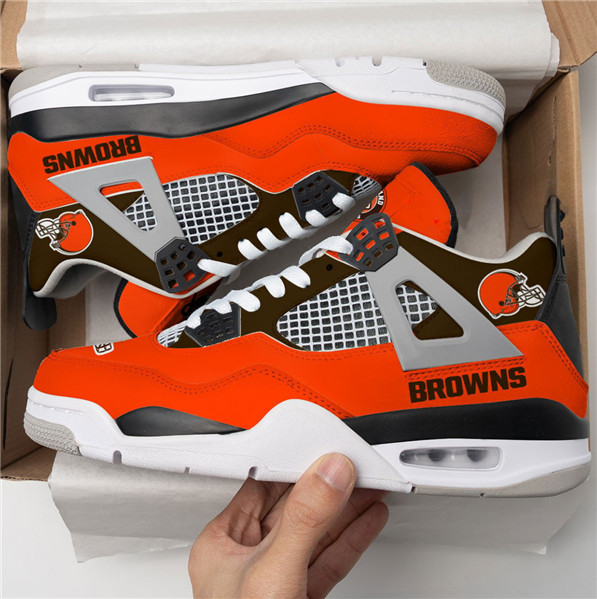 Men's Cleveland Browns Running weapon Air Jordan 4 Shoes 001