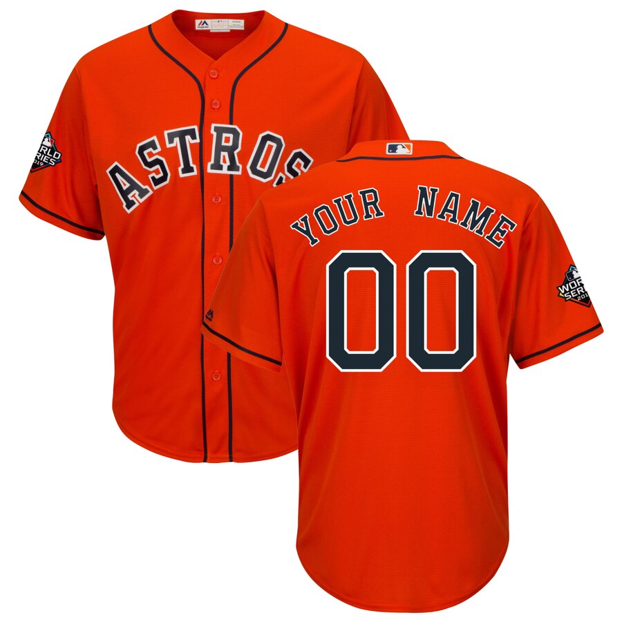 Men's Houston Astros Orange 2019 World Series Bound Official Cool Base Custom Jersey
