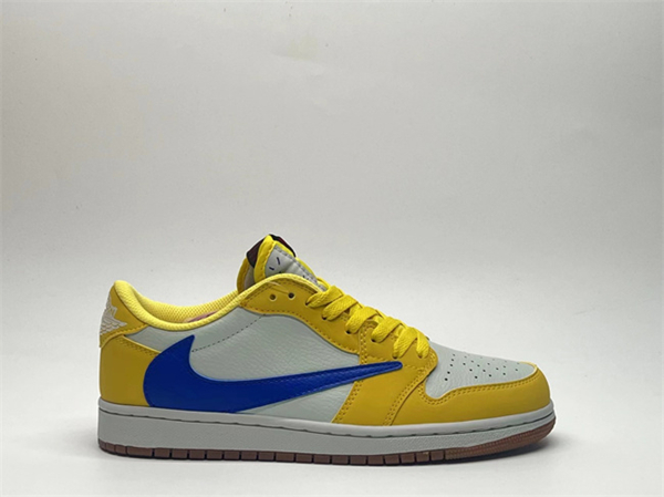 Men's Running Weapon Air Jordan 1 Low Yellow/White/Blue Shoes 584
