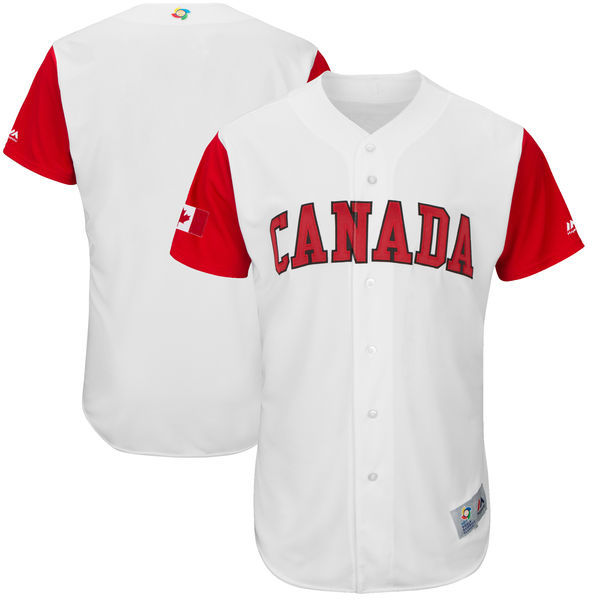 Men's Canada Baseball Majestic White 2017 World Baseball Classic Team Stitched WBC Jersey